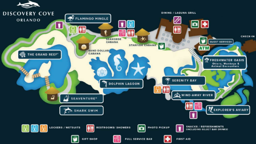 Mapa do Discovery Cove.